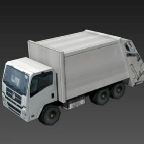 Camion à ordures Low Poly modèle 3D