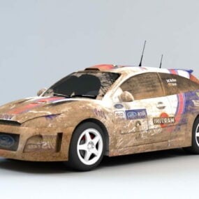 Modello 3d di auto da rally sporca