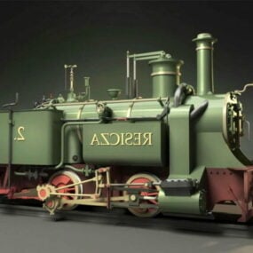 Modello 3d della locomotiva a vapore