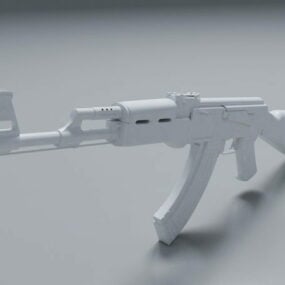 White Ak-47 3d model