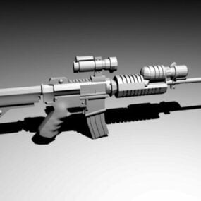 3д модель штурмовой винтовки с прицелом