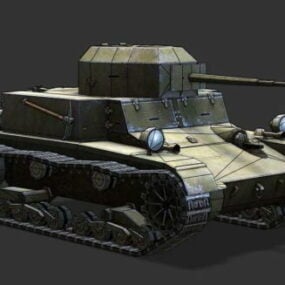 نموذج الدبابة الأمريكية T2 ثلاثي الأبعاد