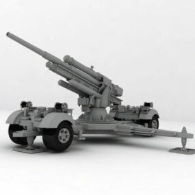 Flak 36-37 88 mm luchtafweergeschut 3D-model