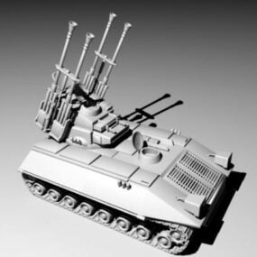 Plate-forme de canon antiaérien automoteur modèle 3D