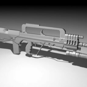 Model 3d Rifle Serangan Senjata Sci-fi
