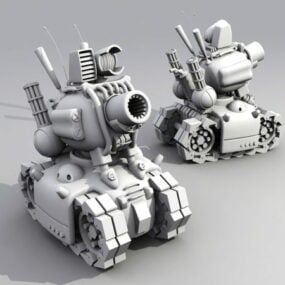Model 3D czołgu z kreskówek