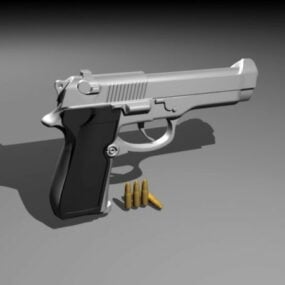 Pistolet et balles modèle 3D