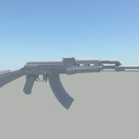 Modelo 3D do rifle de assalto Ak