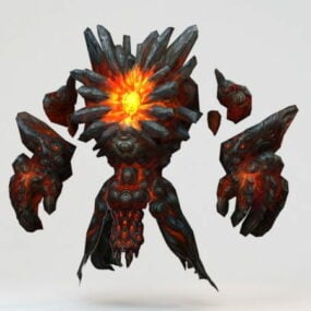 Lava Elemental Creature 3d model