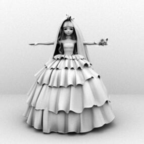 Model 3D panny młodej z kreskówek