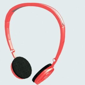 Röda hörlurar 3d-modell