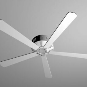 White Ceiling Fan 3d model