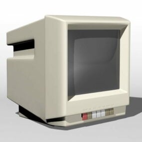 مانیتور کامپیوتر قدیمی مدل سه بعدی