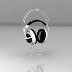 Zwart draadloos hoofdtelefoon 3D-model