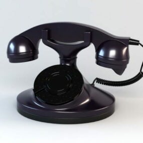 Black Black Telephone 3d model