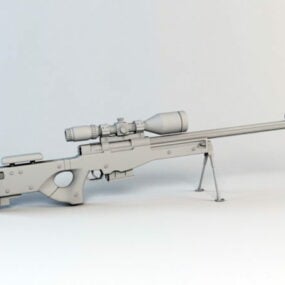Modelo 3D de rifle de atirador de longo alcance