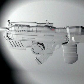 3д модель футуристической штурмовой винтовки