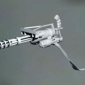 Modello 3D della minigun Gatling