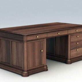 Writing Desk With Drawers 3d model