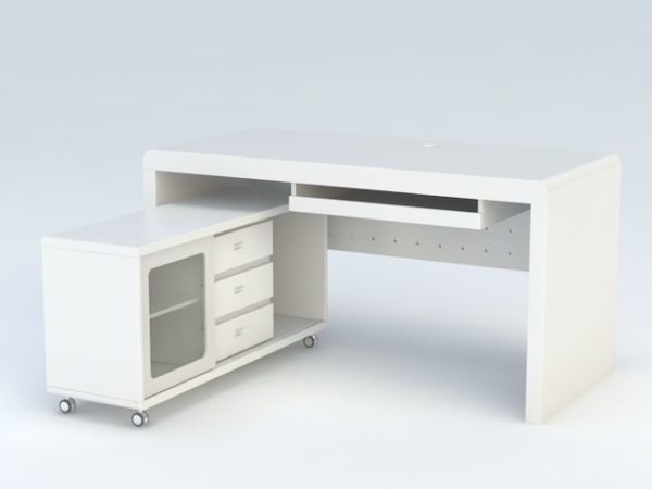 L Shaped Office Desk Free 3d Model 3ds Max Open3dmodel 48486