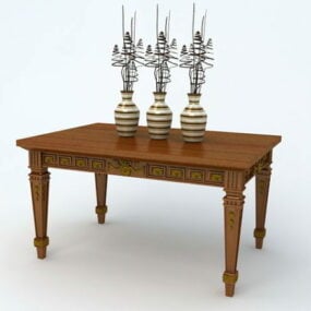 Tavolo e vasi vintage modello 3d