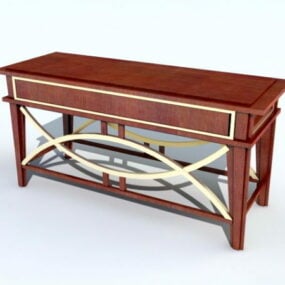 Vintage Wooden Writing Desk 3d model