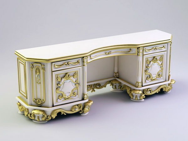 Antique French Ladies Writing Desk Free 3d Model Max
