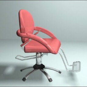 เก้าอี้ตัดผมสีแดงแบบ 3 มิติ