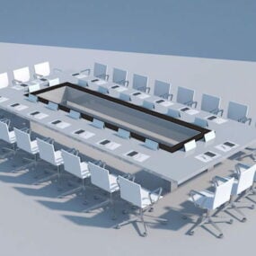 Large Office Conference Table 3d model