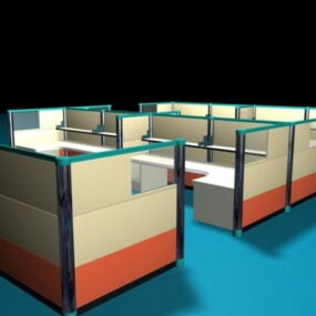 现代办公室隔间3d模型