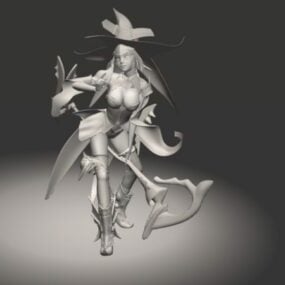 漂亮的女巫战士3d模型