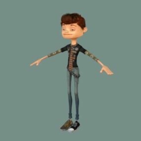 Emo Cartoon Teenage Boy 3D-malli