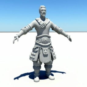 Model 3D starożytnego chińskiego wojownika