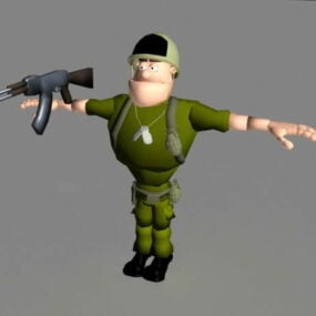Cartoon Soldier Rig 3d model