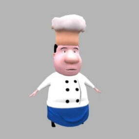 Model 3d Chef Lelaki Kartun