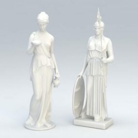 Roman Statues Of Women 3d model