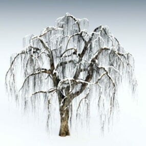 Model 3D zimowego drzewa śnieżnego