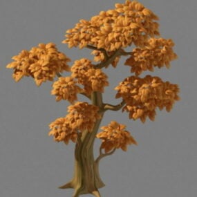 Cartoon Yellow Tree 3d model