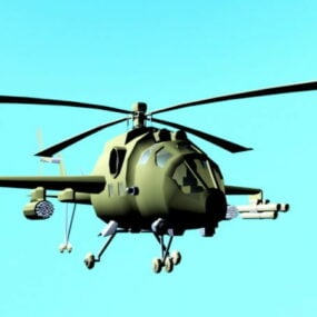 Military Helicopter Cartoon 3d model