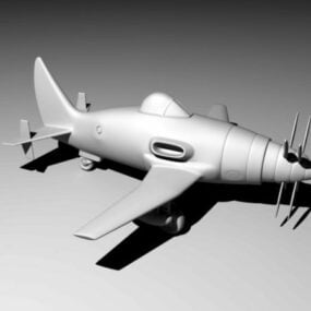Cartoon-Düsenflugzeug 3D-Modell