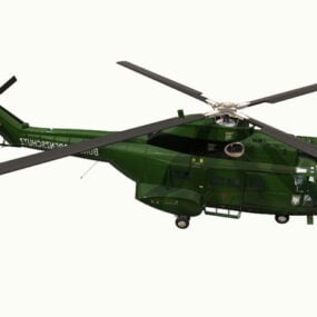 Helicóptero Sa 330 Puma Modelo 3d