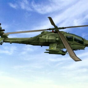 3д модель боевого вертолета Apache