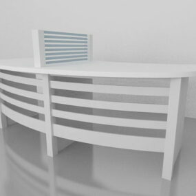 Modelo 3D de estação de trabalho de escritório doméstico para duas pessoas