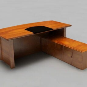 Rustic L-shaped Executive Desk 3d model