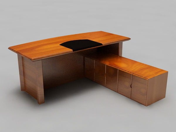 Rustic L Shaped Executive Desk Free 3d Model Max Open3dmodel