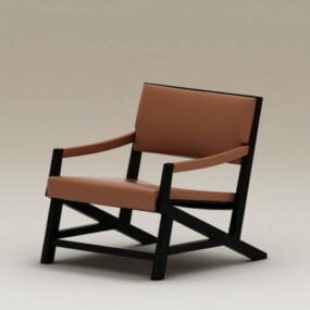 Wood Club Chair 3d model