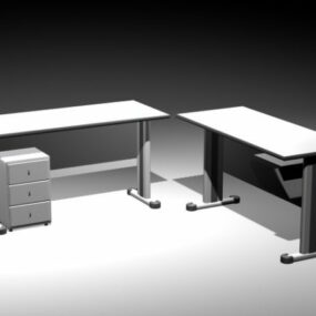 Office Desks Workstation 3d model