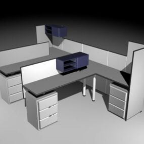 3д модель комплекта рабочей станции офисной мебели