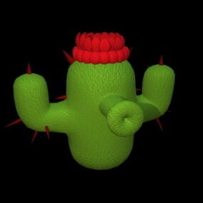 Modello 3d della pianta di cactus del fumetto