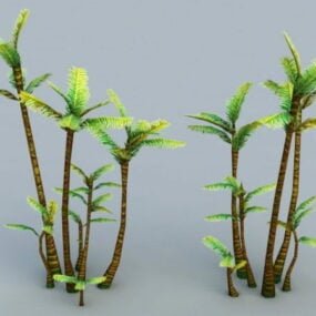 Düşük Poli Palmiye Ağaçları 3d modeli